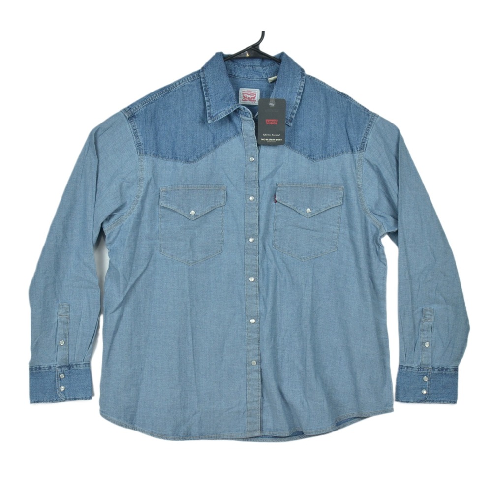 Levi's Shirt Women's XL Dylan The Western Oversized Fit Pearl Snap NWT